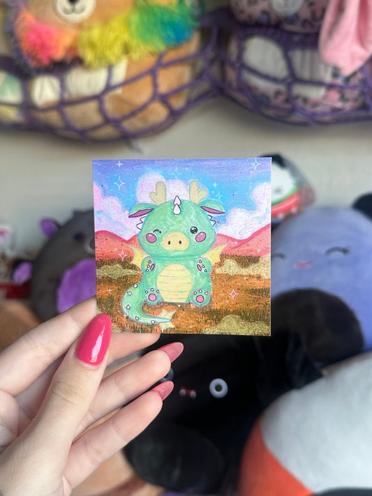 3” x 3” Cute Dragon Waterproof Vinyl Sticker