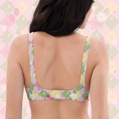 Spring Picnic Recycled Fabric Padded Swimsuit Top