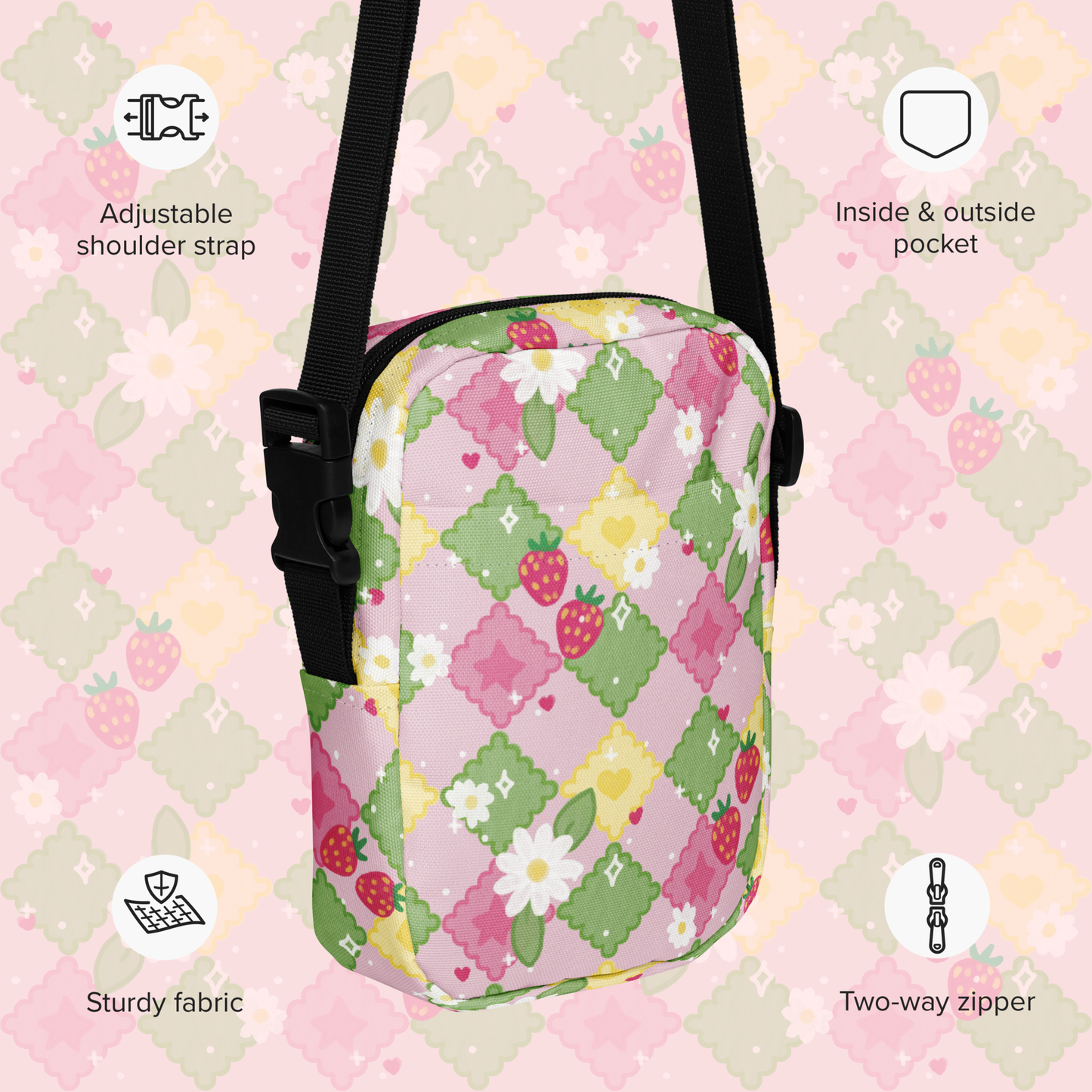 Spring Picnic Adjustable Crossbody Bag