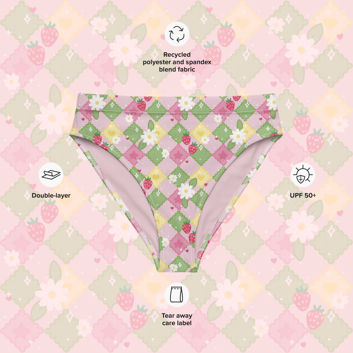 Spring Picnic Recycled Fabric Swimsuit Bottom