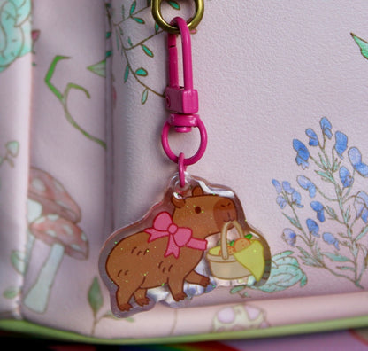 Capybara Glitter Epoxy Acrylic Keychain