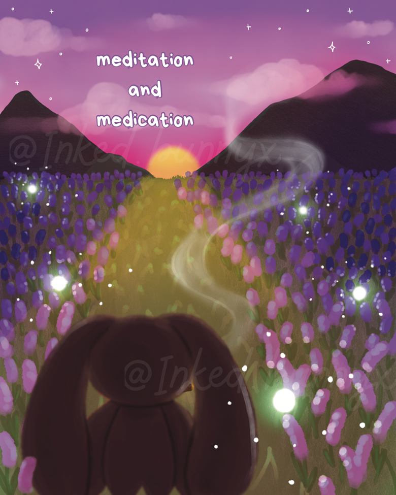 Meditation Bunny Art Print