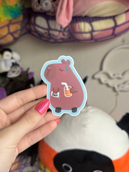 3" Medical Capybara Matte Waterproof Kiss-Cut Sticker