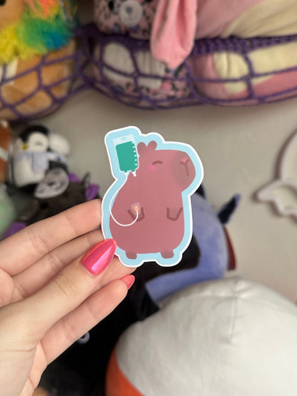 3" Medical Capybara Matte Waterproof Kiss-Cut Sticker