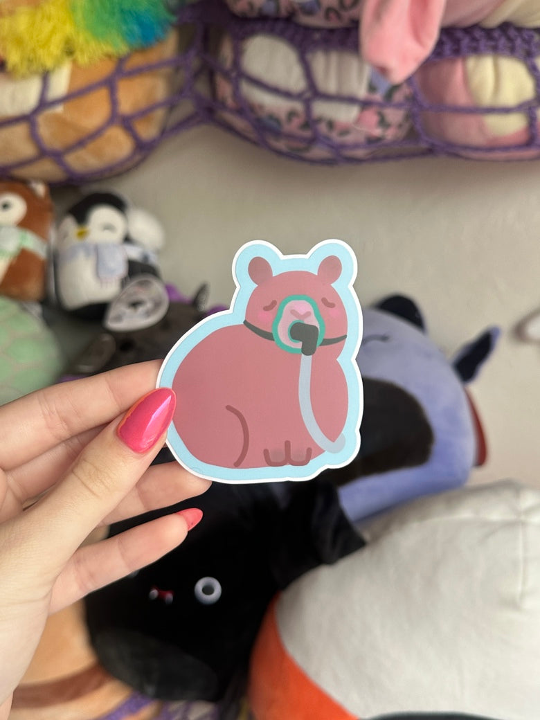 3" Medical Capybara Matte Waterproof Kiss-Cut Sticker