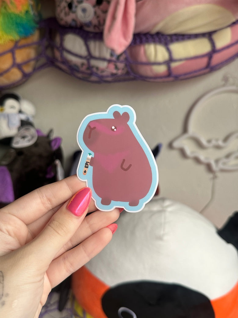 3" Medical Capybara Matte Waterproof Kiss-Cut Sticker