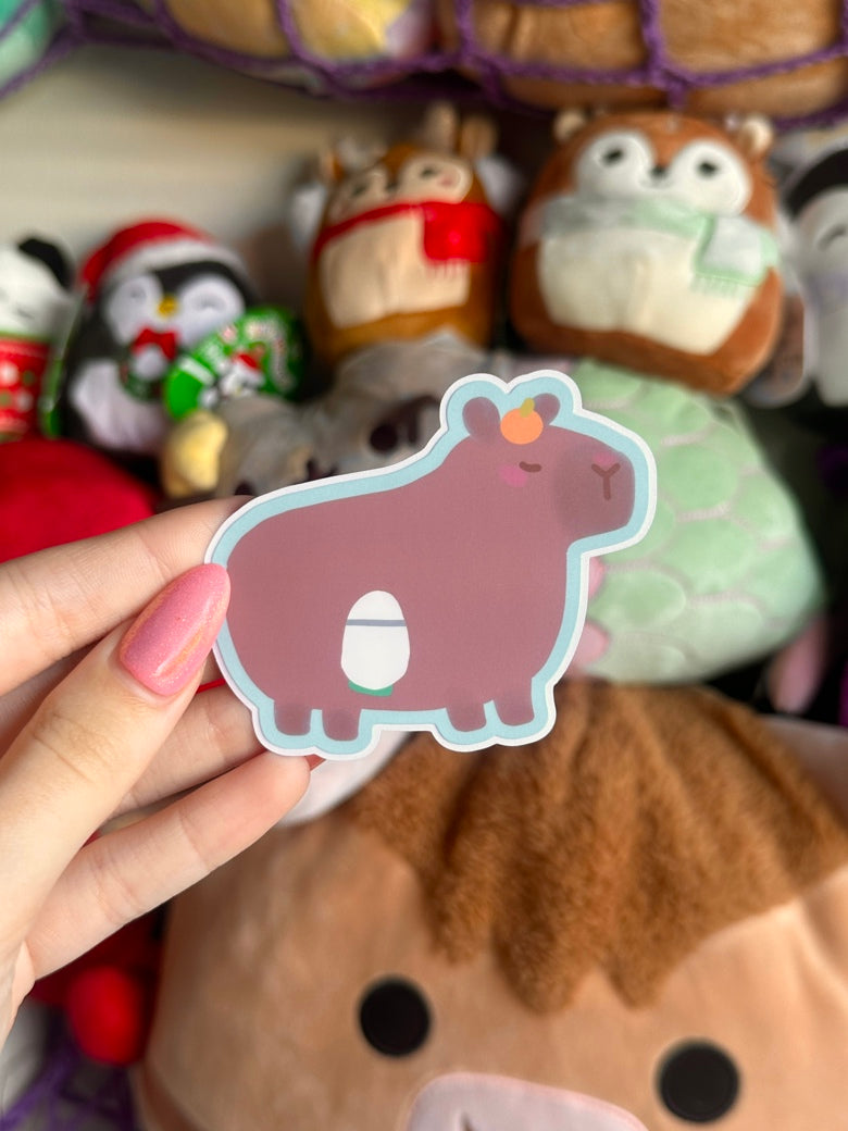 3" Medical Capybara Matte Waterproof Kiss-Cut Sticker