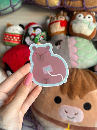 3" Medical Capybara Matte Waterproof Kiss-Cut Sticker