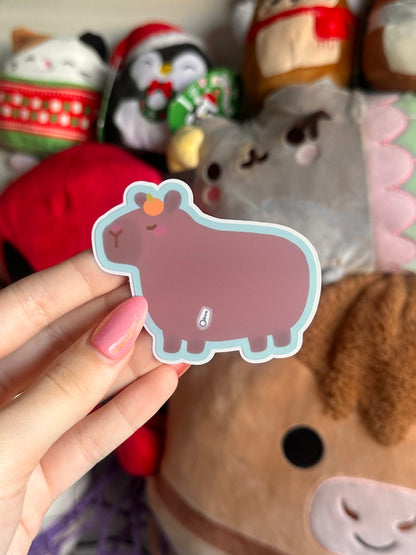 3" Medical Capybara Matte Waterproof Kiss-Cut Sticker