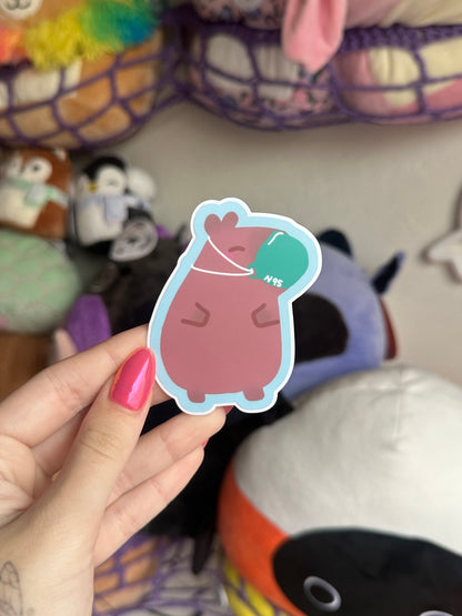 3" Medical Capybara Matte Waterproof Kiss-Cut Sticker