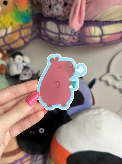 3" Medical Capybara Matte Waterproof Kiss-Cut Sticker