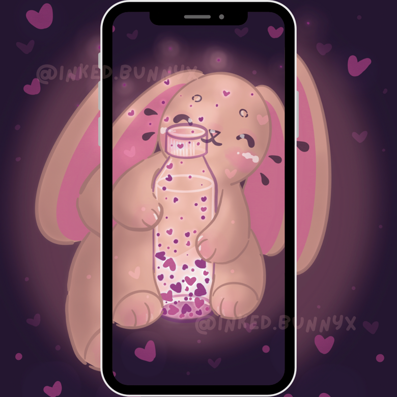 Outpouring Love Bunny Phone Wallpaper