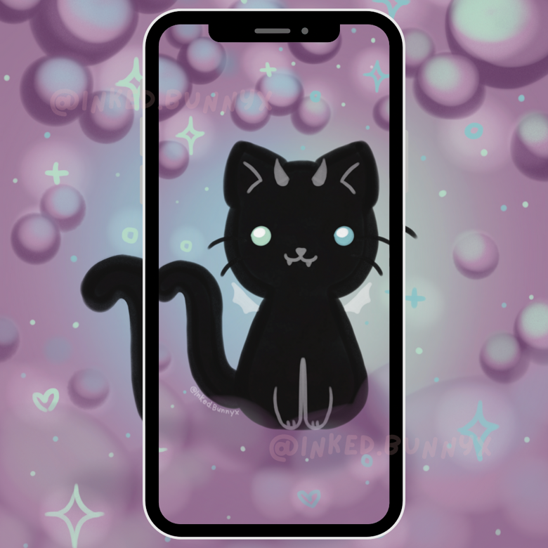 Shadow Kitty Phone Wallpaper